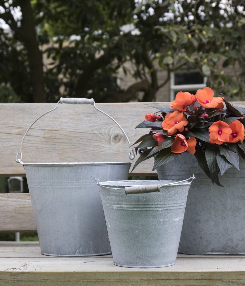 Emmer Zink Old look - Grijs - 25 cm