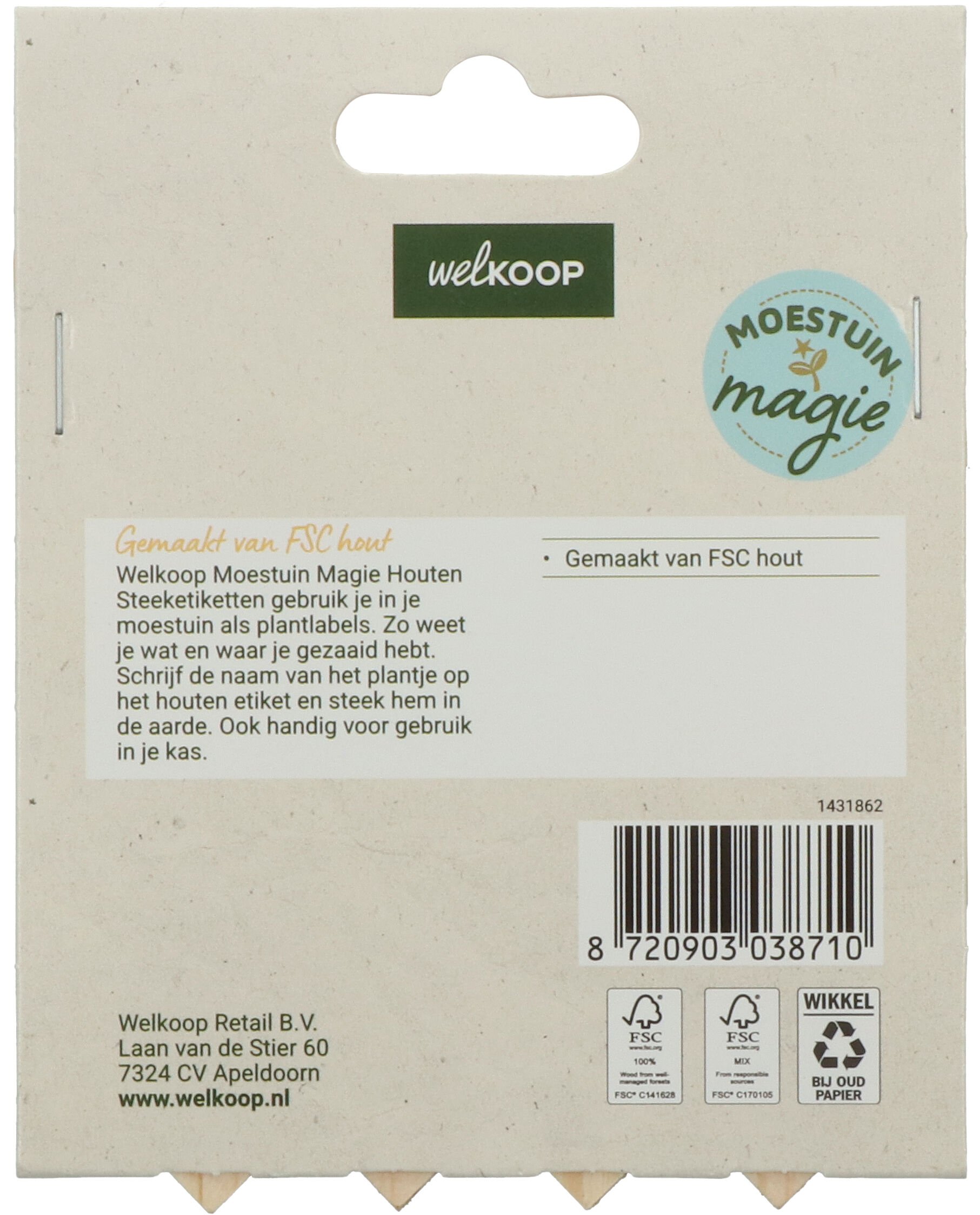 Welkoop Moestuin Magie - Steeketiketten - Hout - 13x10x1.5 cm
