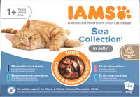 IAMS Delights Sea Collection - Kattenvoer - 12x85 gram - 1020 Gram - vis, vlees