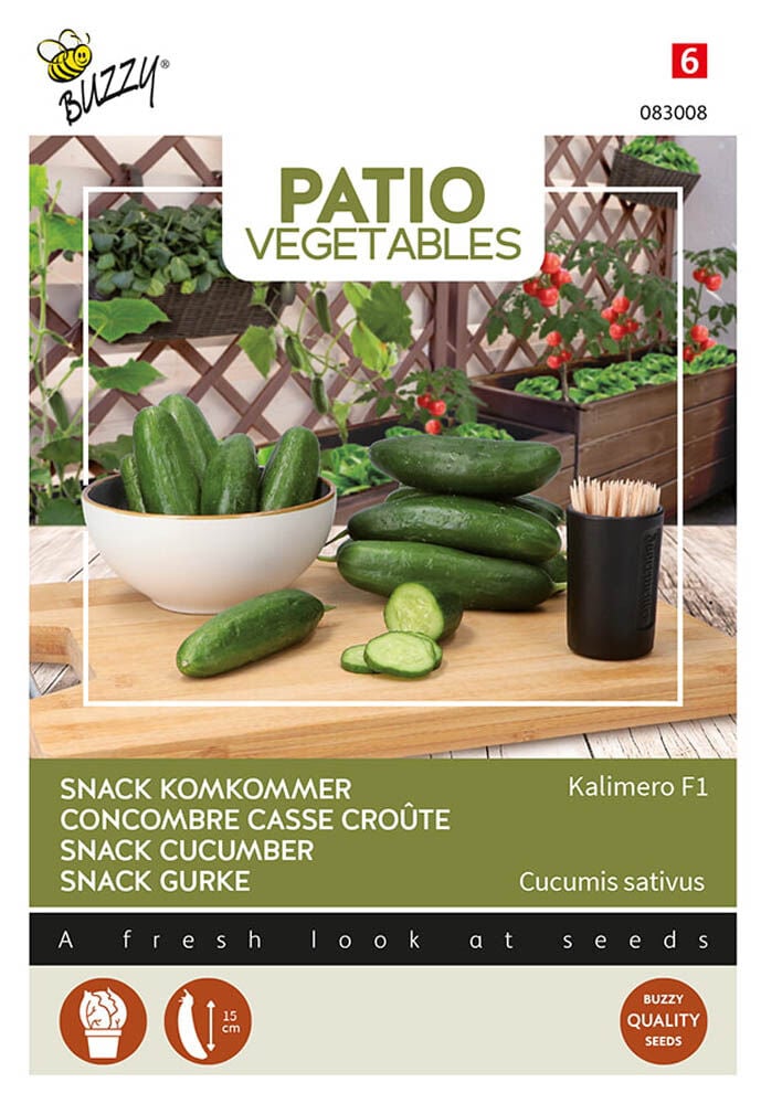Buzzy Patio Veggies Snackkomkommer Kalimero F1 - Groentezaden Buzzy Patio Veggies Snackkomkommer Kalimero F1 - Groentezaden