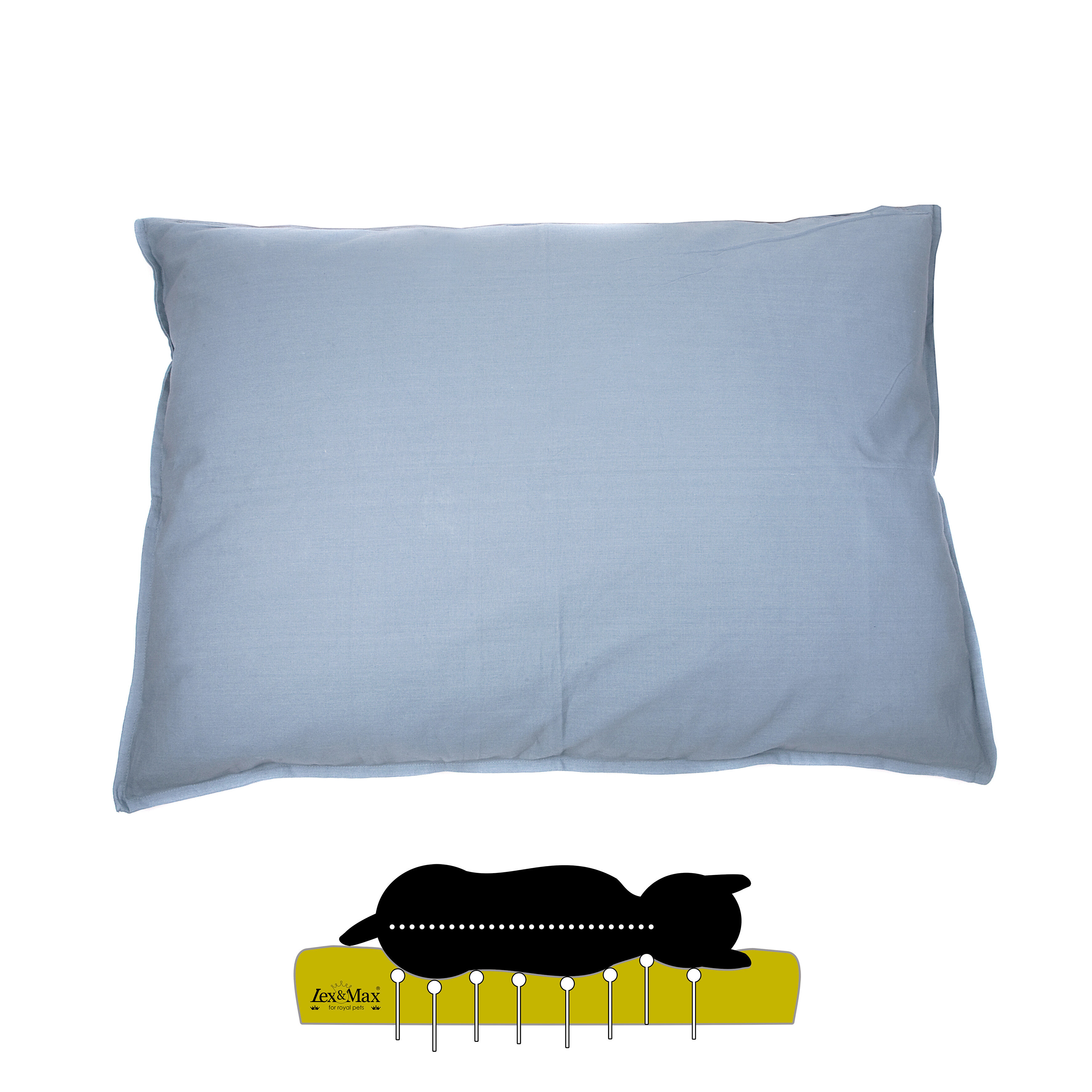 Lex & Max Tivoli - Orthopedisch Hondenkussen - Lichtblauw - 70x100x16 cm - L