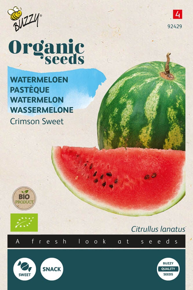 Buzzy Watermeloen Crimson Sweet (BIO) Citrullus lanatus - Groentezaden