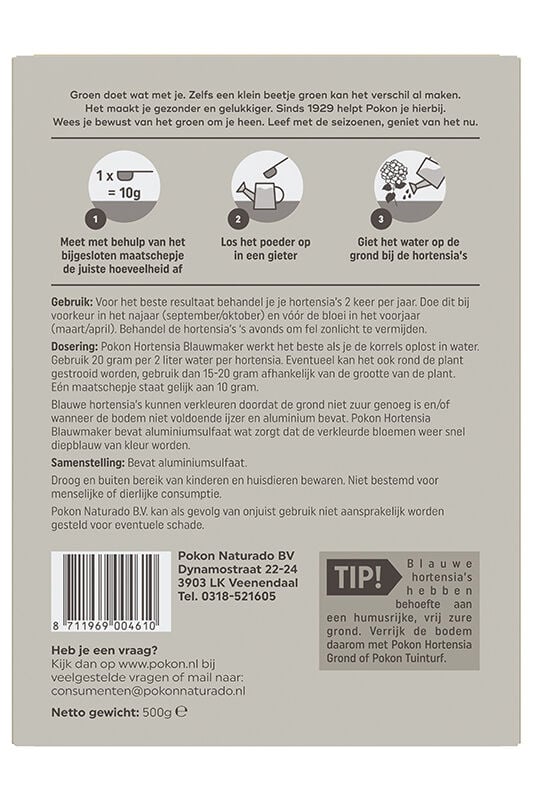 Pokon Hortensia blauwmaker - Siertuinmeststof - 500 Gram