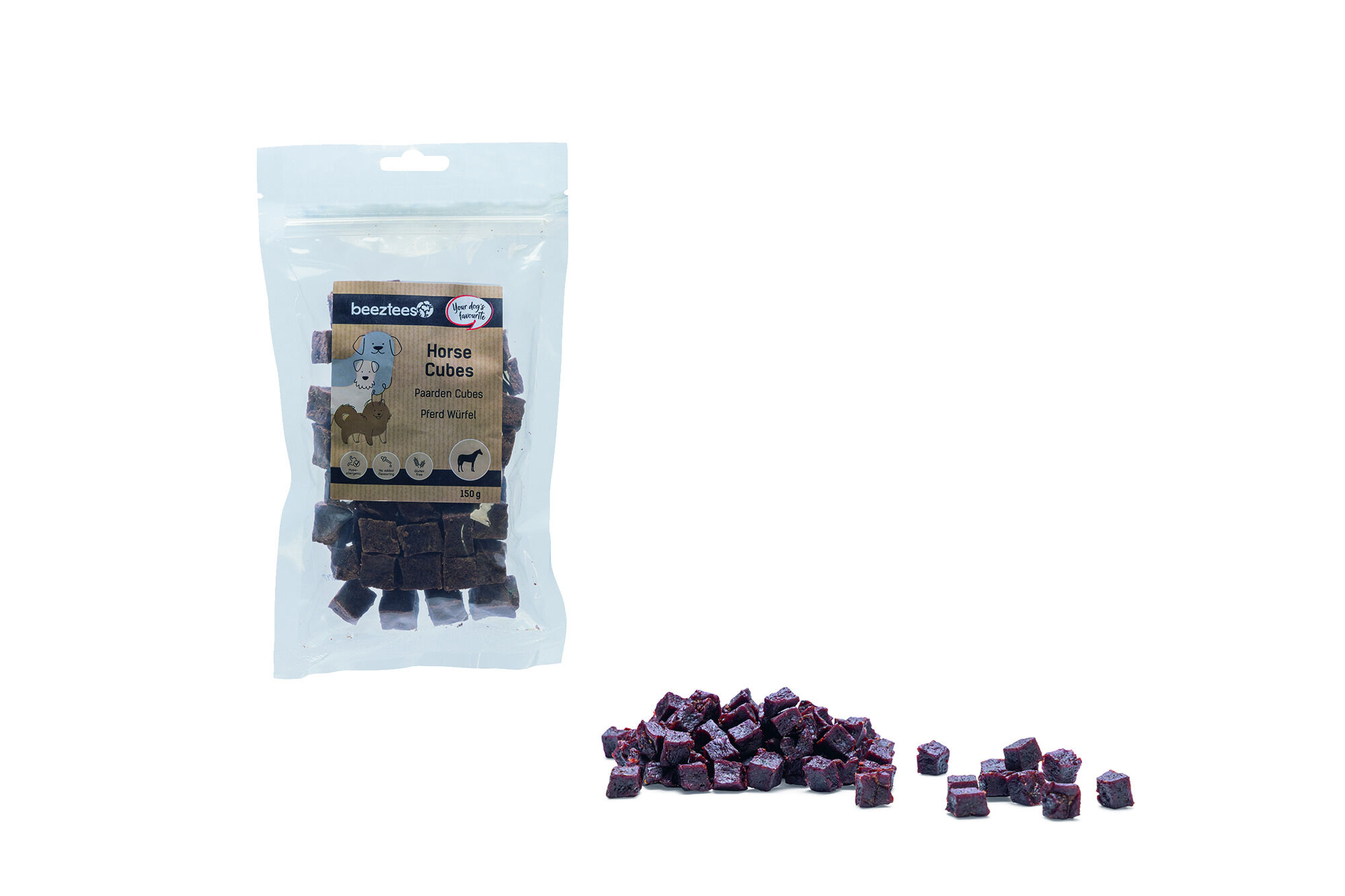 Beeztees Paarden Cubes - Hondensnack - 150 Gram - Paard