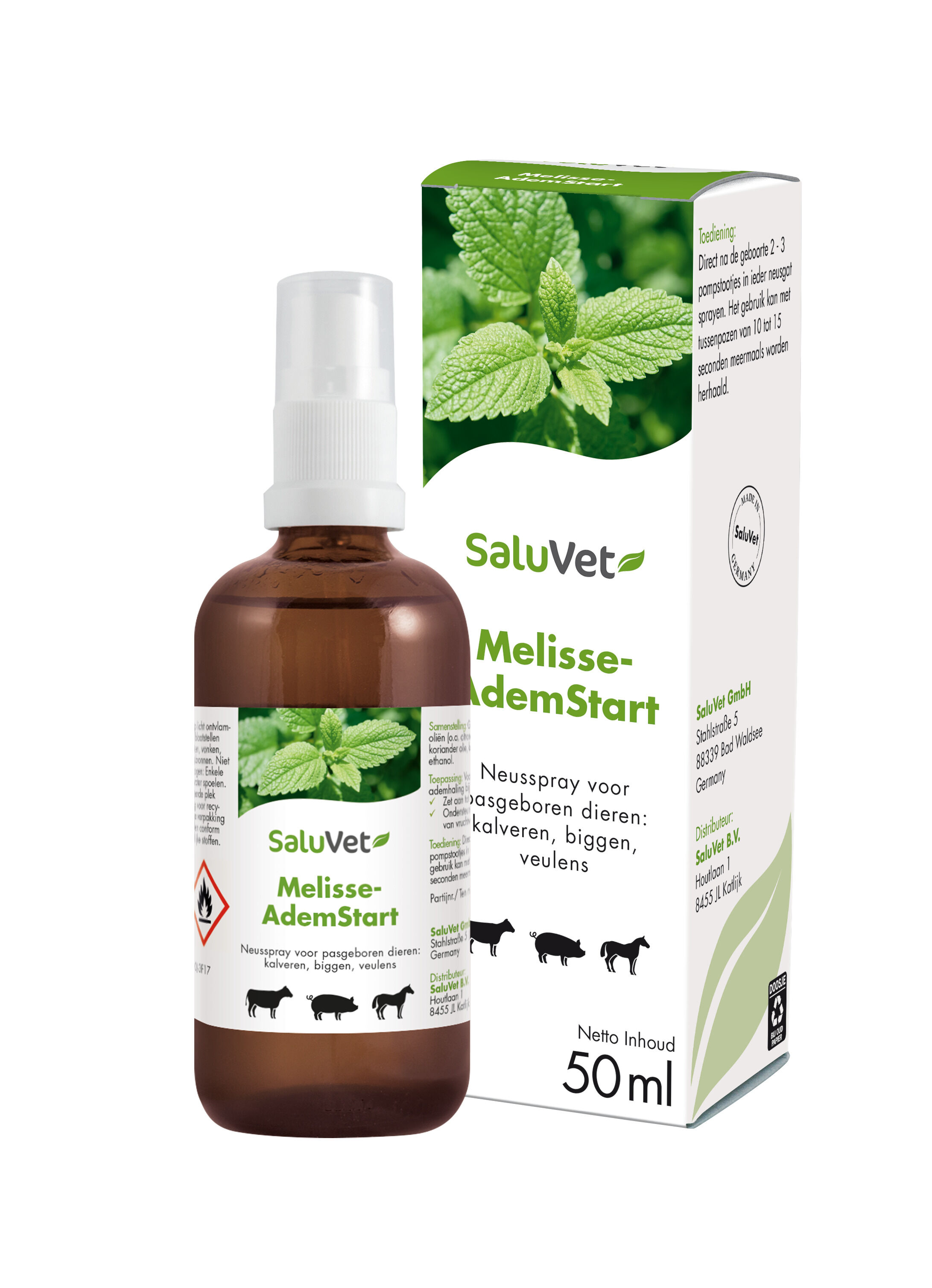 Saluvet Melissengeist Ademspray - Energie stimulans