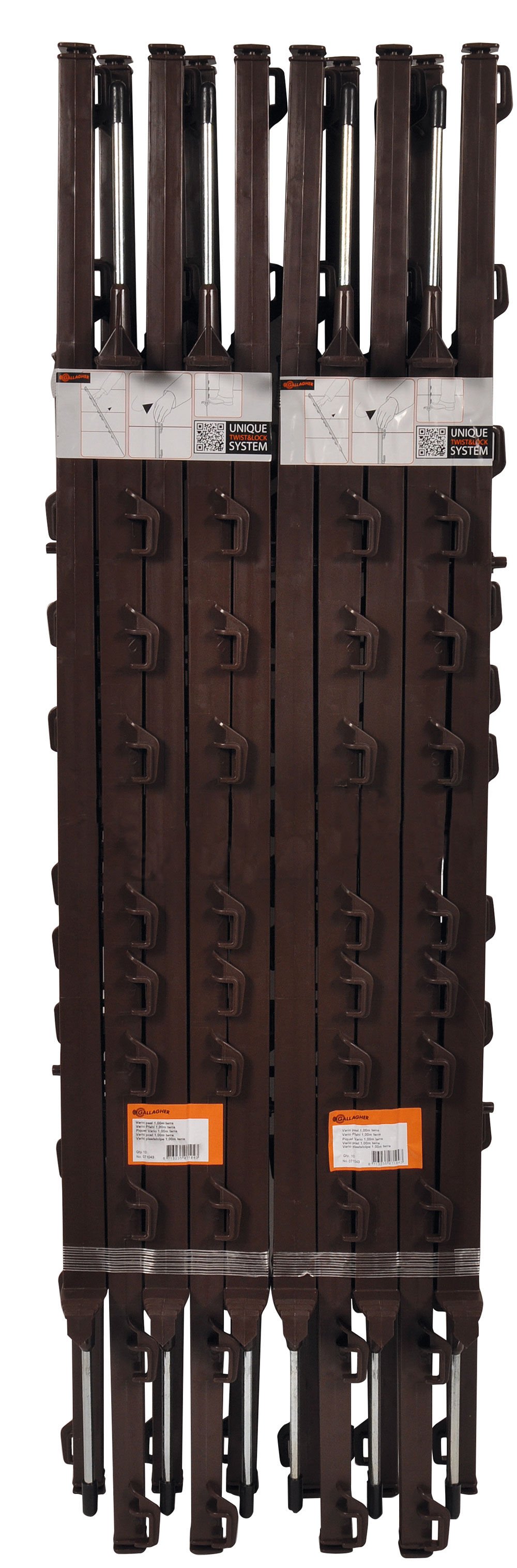 Gallagher Vario paal - Afrasteringspaal - 111 cm - 10 Stuks - Terra - 30 cm - 100 cm