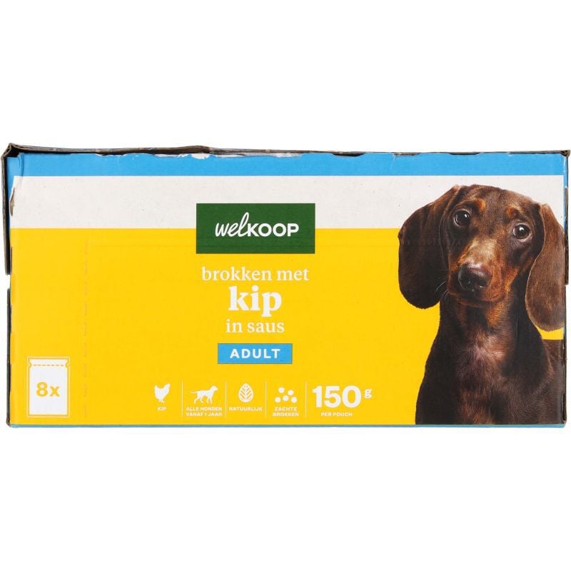 Welkoop Pouch - Hondenvoer - 8x150 gr - 150 Gram - kip