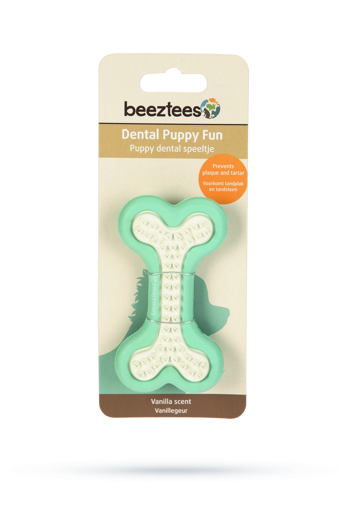 Beeztees Dental bot - Kauwspeelgoed puppy - groen - 18.5x7.5x2 cm