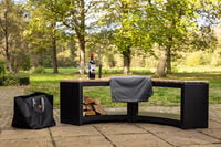 Fancy Flames - Houtopslag - Gebogen bank - Zwart