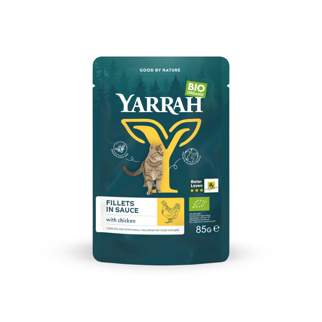 Yarrah Bio Fillets In Saus - Kattenvoer - 85 Gram - kip