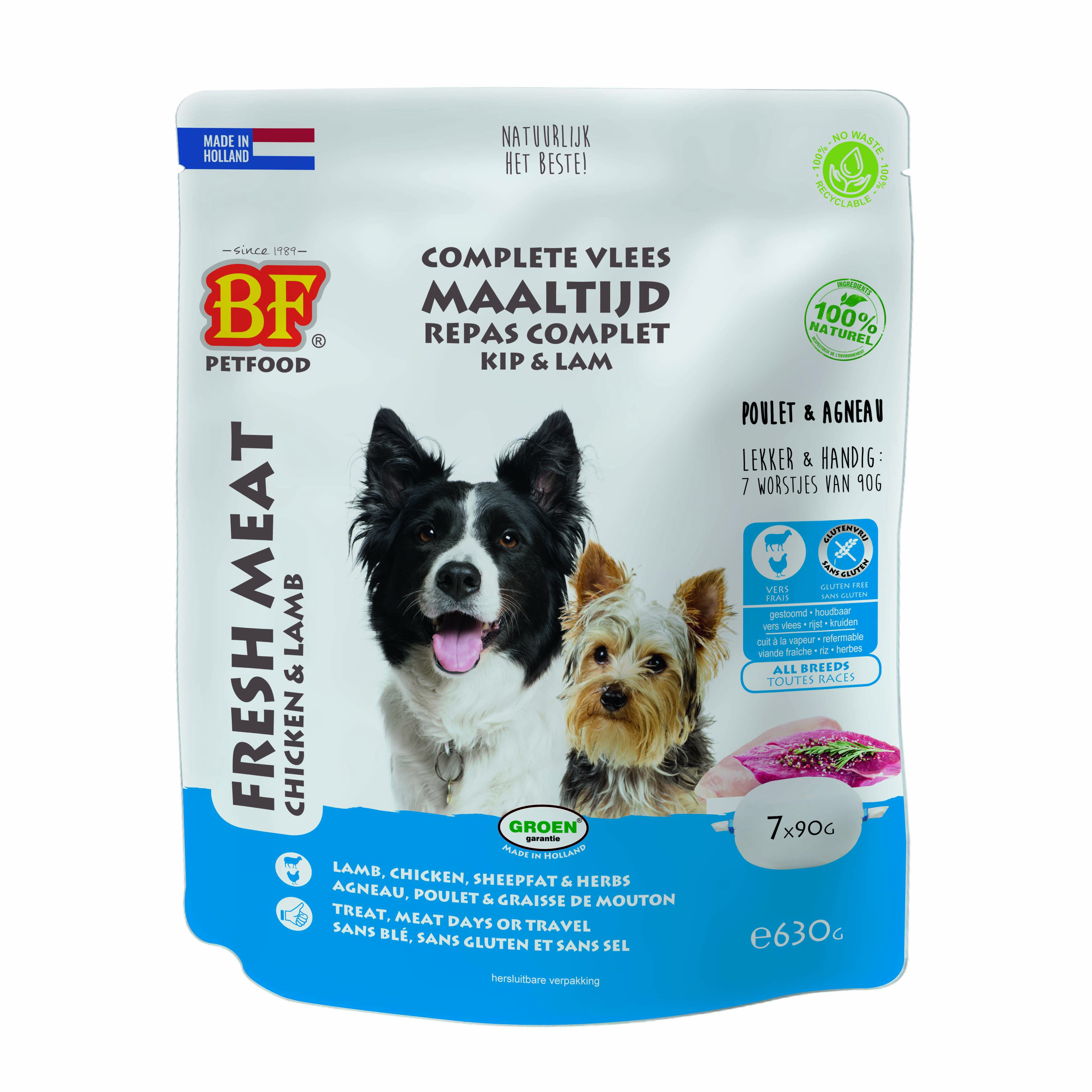 BF Petfood Vleesvoeding - Hondenvoer - Kip - 630 Gram - lam