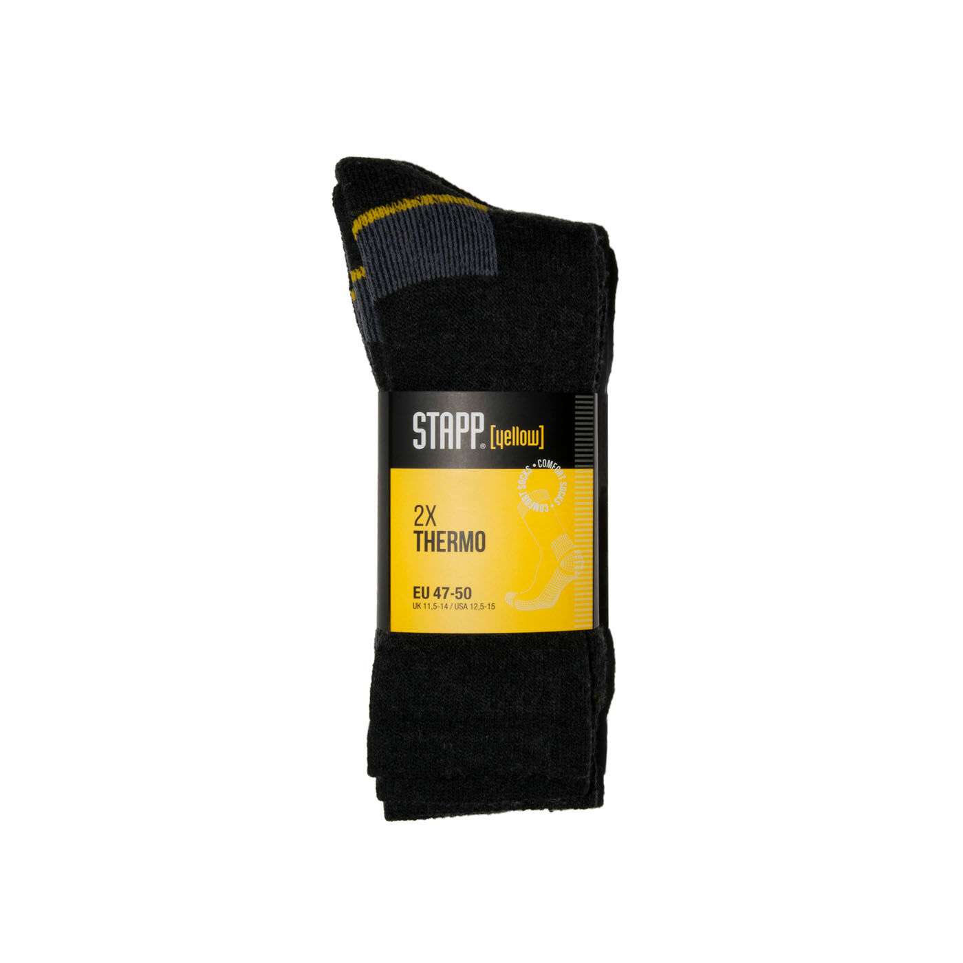 Stapp Yellow Thermo - Thermosokken - 2-pack - Antraciet - 39-42 Stapp Yellow Thermo - Thermosokken - 2-pack - Antraciet - 39-42
