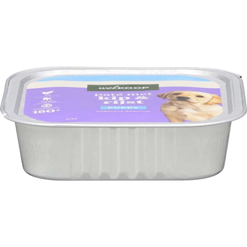 Welkoop Paté Puppy - Hondenvoer - 150 Gram - rijst
