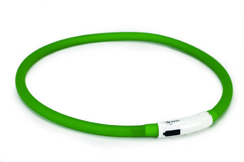 Beeztees Dogini USB - Lichtgevende Halsband  - Hond - groen - 70 cm