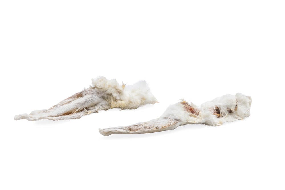 Beeztees Konijnenoren met haar - Hondensnack - 100 Gram
