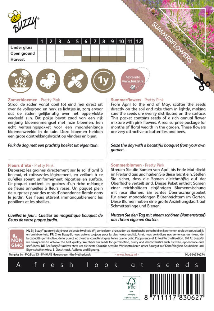 Buzzy Colourful Bouquets Pretty Pink - Bloemzaden