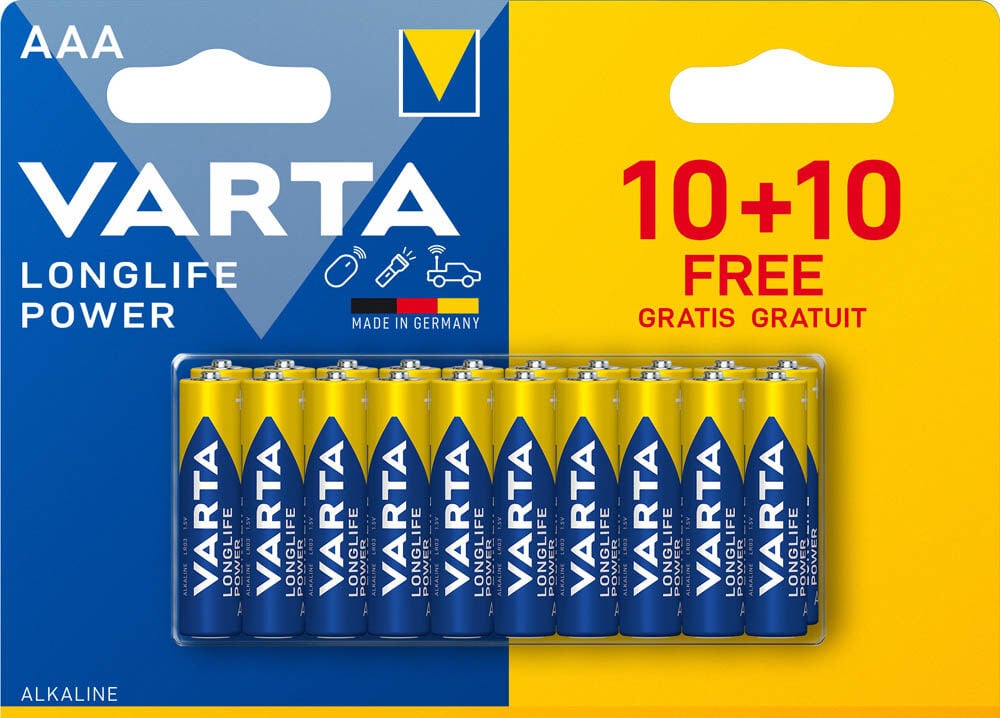 Varta Longlife Power AAA - Alkaline Batterijen Varta Longlife Power AAA - Alkaline Batterijen