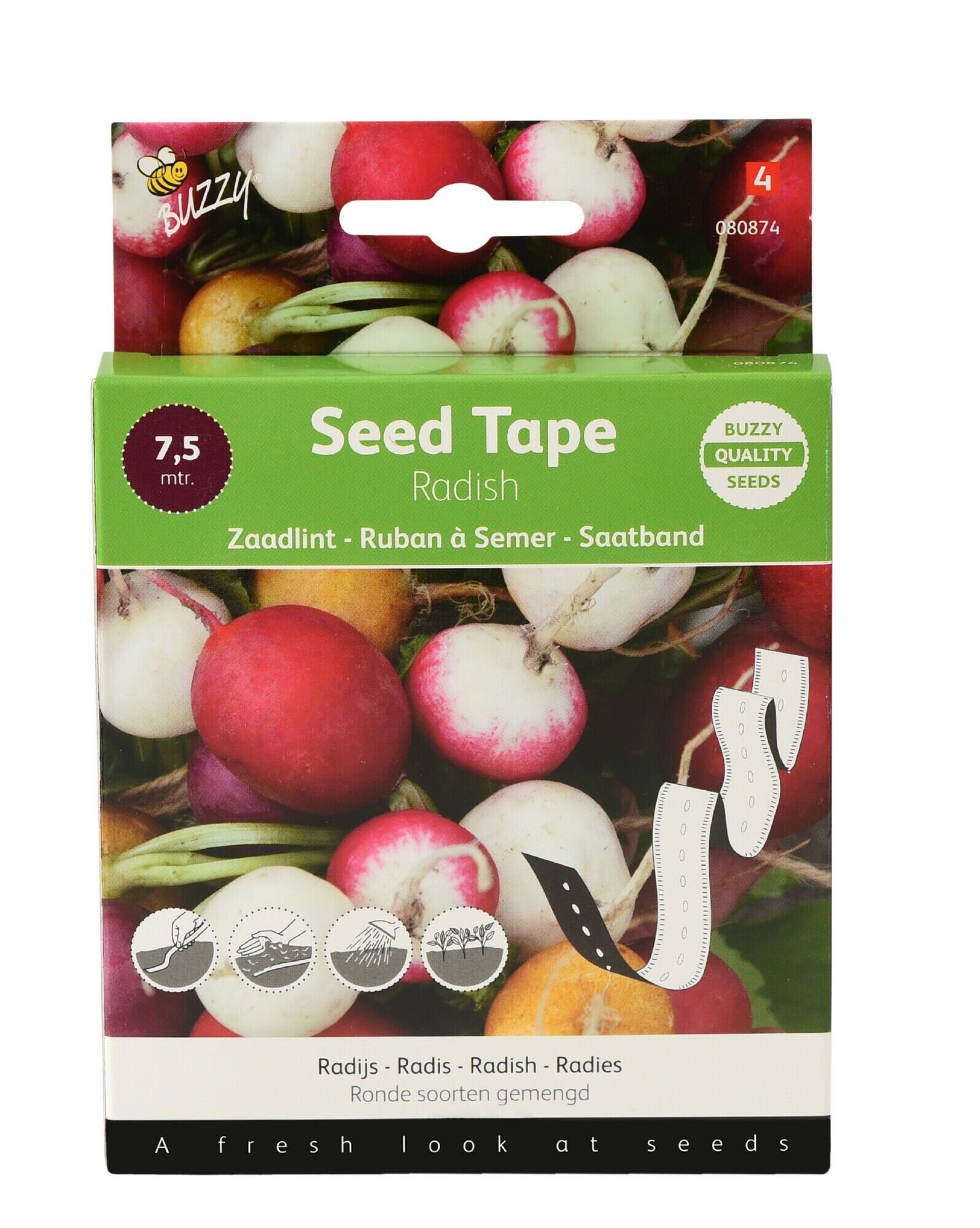 Buzzy Seeds Radijs Ronde Soorten Gemengd - Groentezaden Buzzy Seeds Radijs Ronde Soorten Gemengd - Groentezaden
