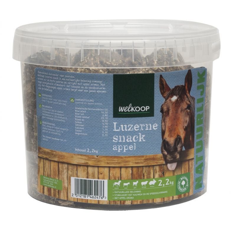 Welkoop Luzernesnack - paardensnack - 2.2 Kilogram - Appel