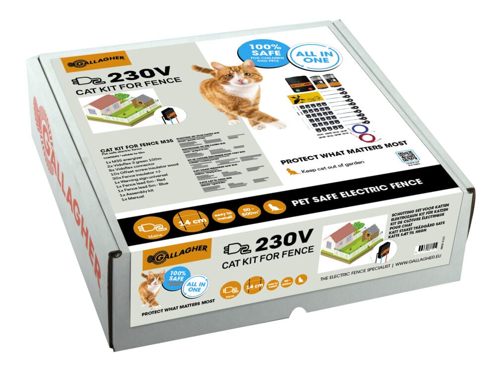 Gallagher Kattenschuttingset - M35 - 230V - 12 cm - 230V - 0.1 Joule - 40 cm