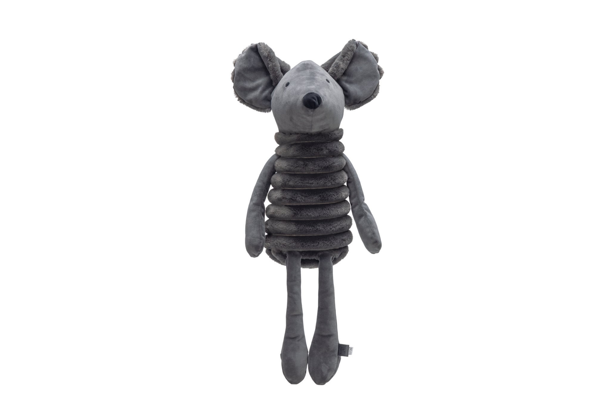Designed by Lotte Reza Hang Muis - Pluche Knuffel - Hondenspeelgoed - Antraciet - 67x17x17 cm Designed by Lotte Reza Hang Muis - Pluche Knuffel - Hondenspeelgoed - Antraciet - 67x17x17 cm