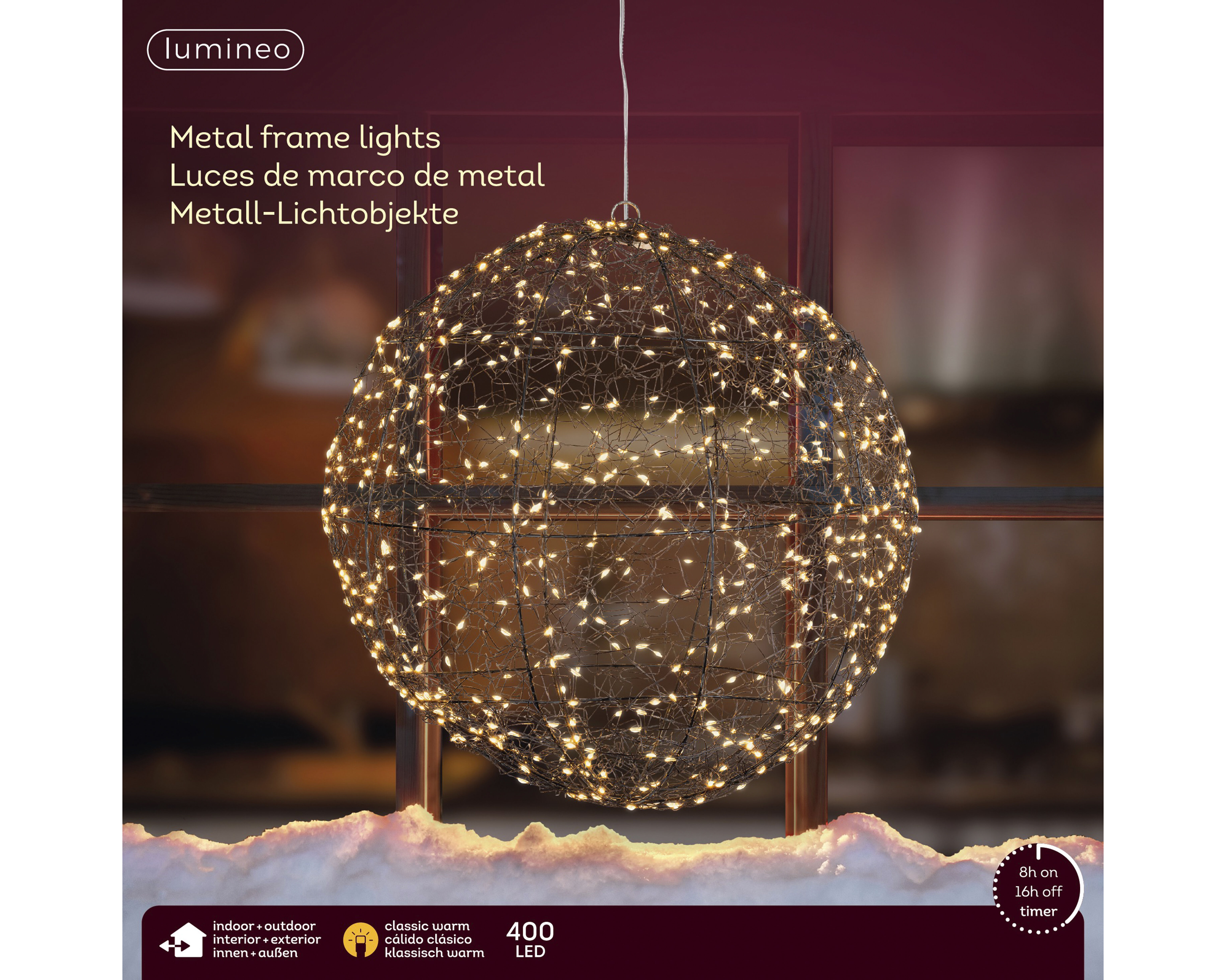 Lumineo Frame Light Ball - Hanglamp Bol - 400 - 28 cm