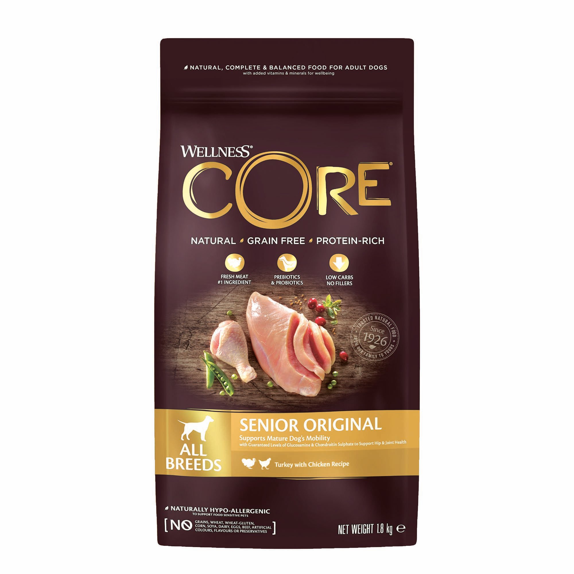 Wellness CORE Senior Original All Breeds - Hondenvoer - 1.8 Kilogram - kip Wellness CORE Senior Original All Breeds - Hondenvoer - 1.8 Kilogram - kip