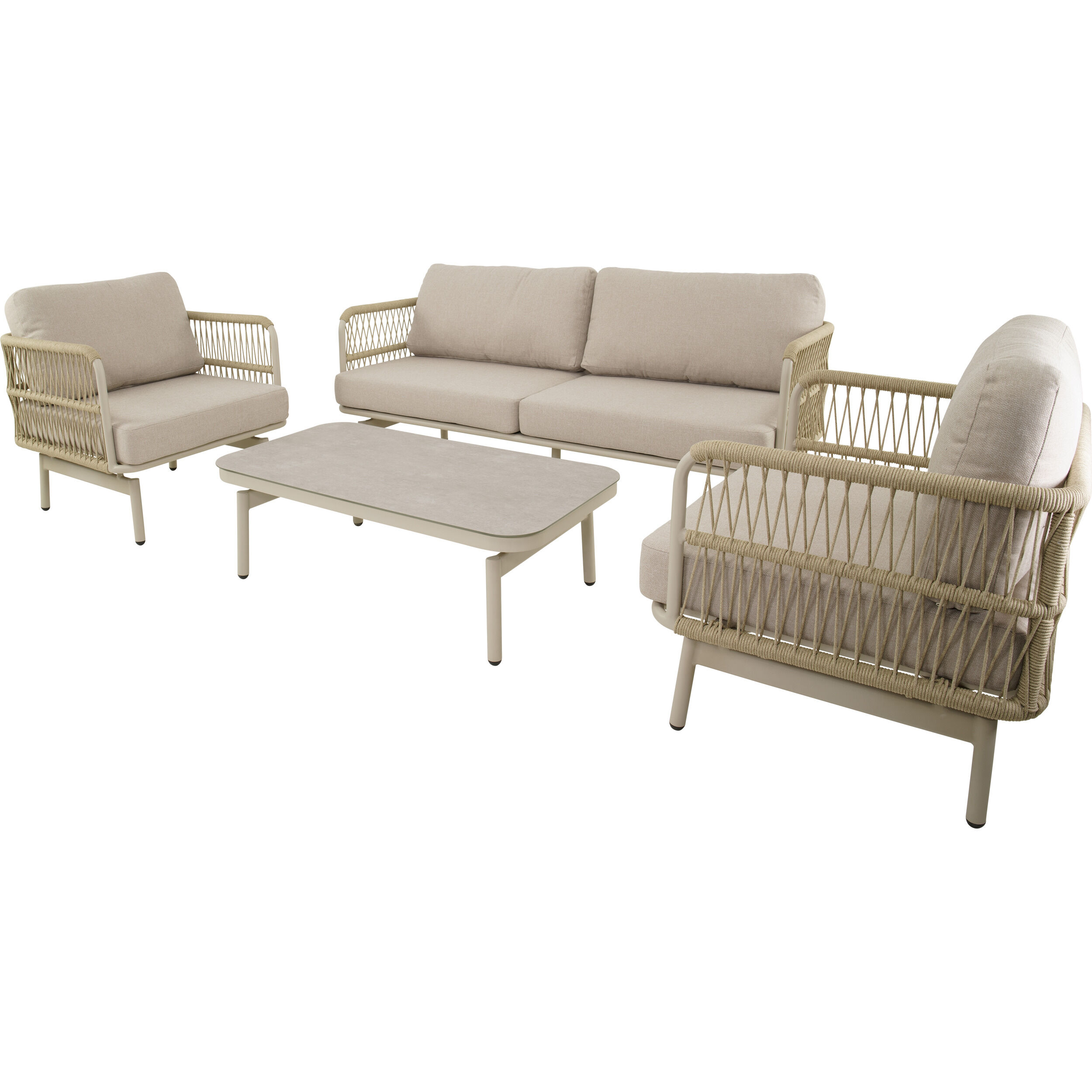 Lesli Living Akiro - Loungeset - Beige - 66x75x179 cm