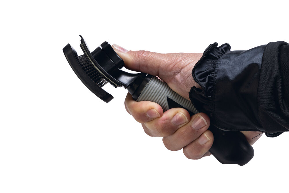 Beeztees - Zelfreinigende slicker hondenborstel - Zwart - M