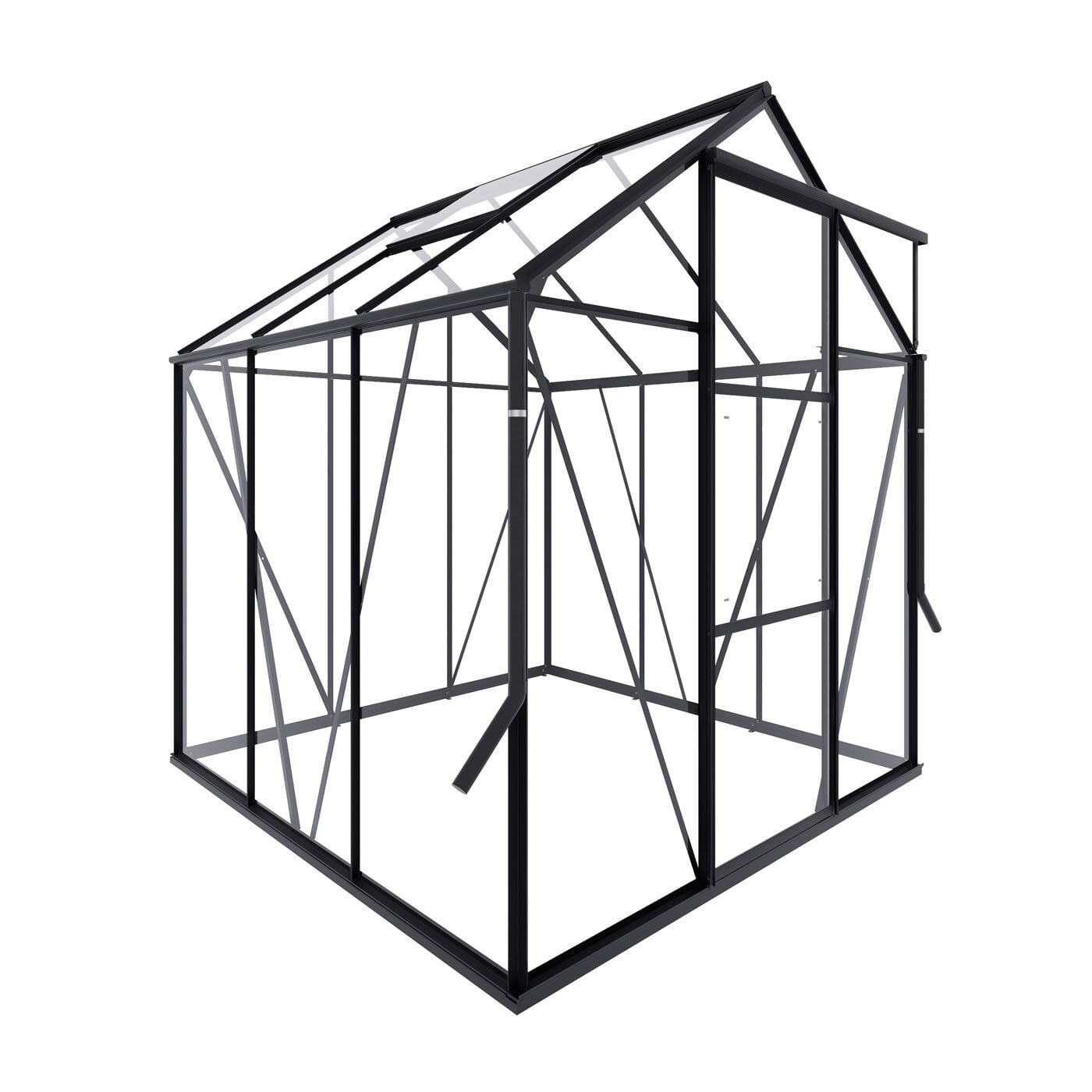 Royal Well Kate I Full Options - Tuinkas - Zwart - 217x192x192 cm - Veiligheidsglas