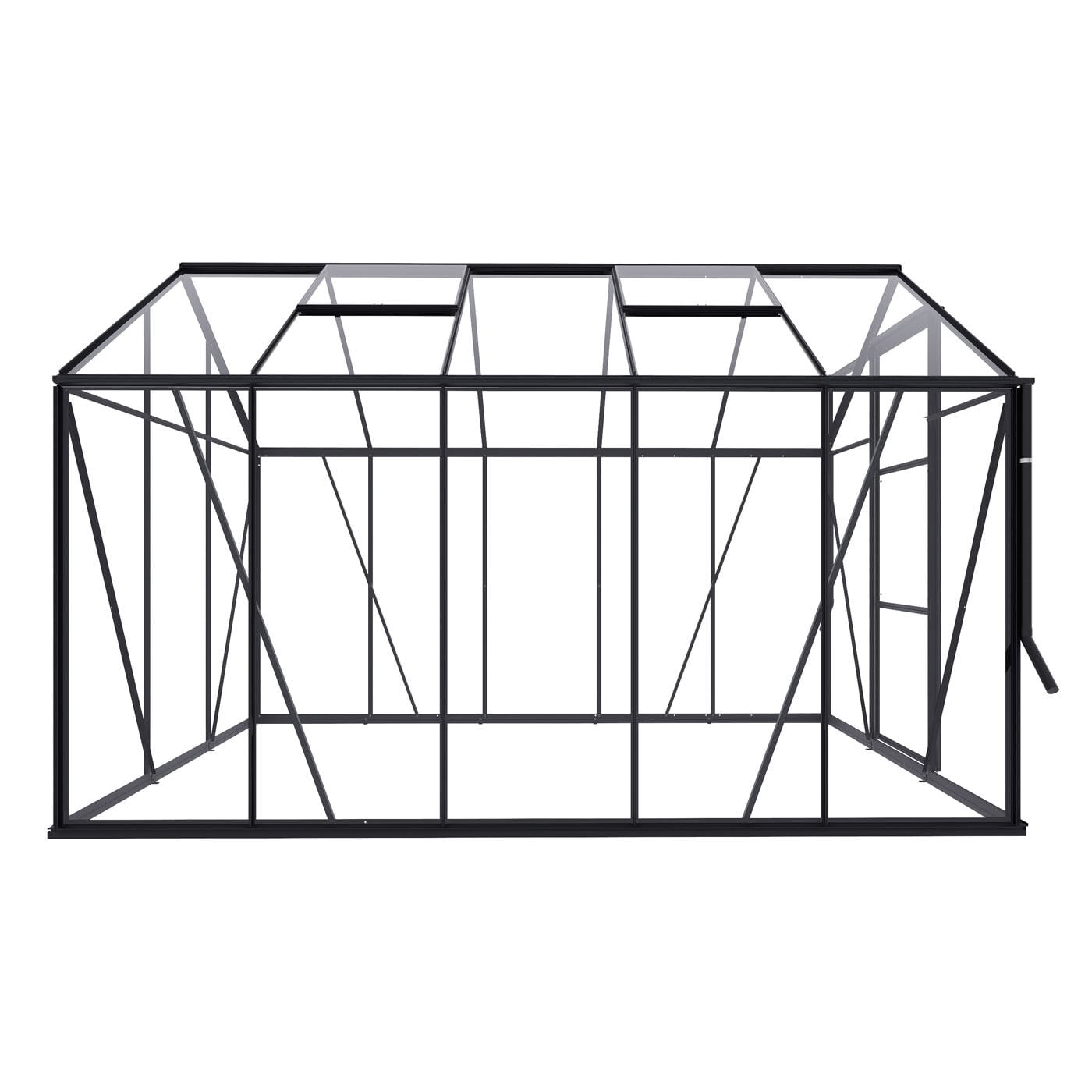 Royal Well Kate III Full Options - Tuinkas - Zwart - 217x192x314 cm - Veiligheidsglas