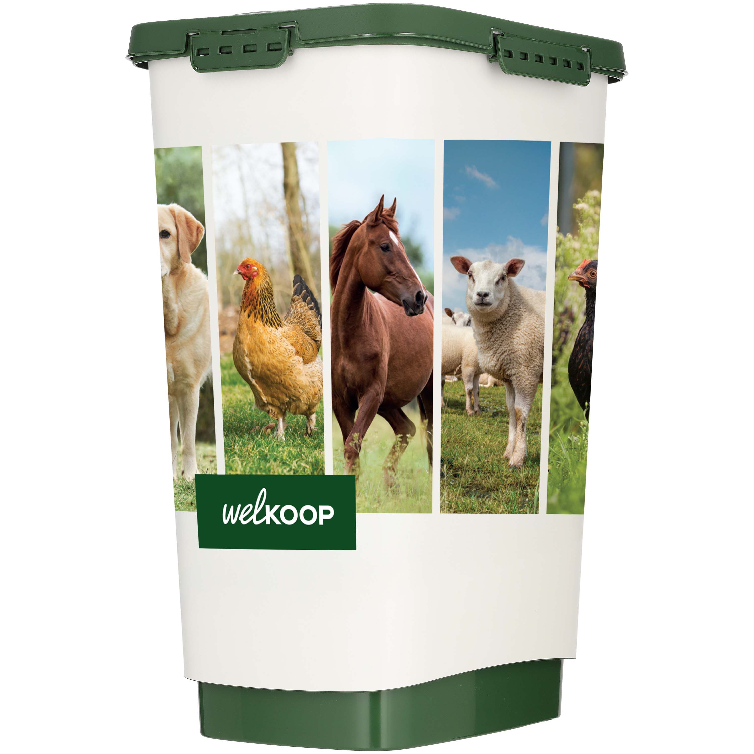 Welkoop Voerton - 50 Liter - Wit Groen Welkoop Voerton - 50 Liter - Wit Groen