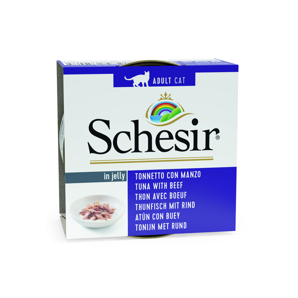 Schesir - Kattenvoer in Gelei - 85 Gram - rund, tonijn Schesir - Kattenvoer in Gelei - 85 Gram - rund, tonijn