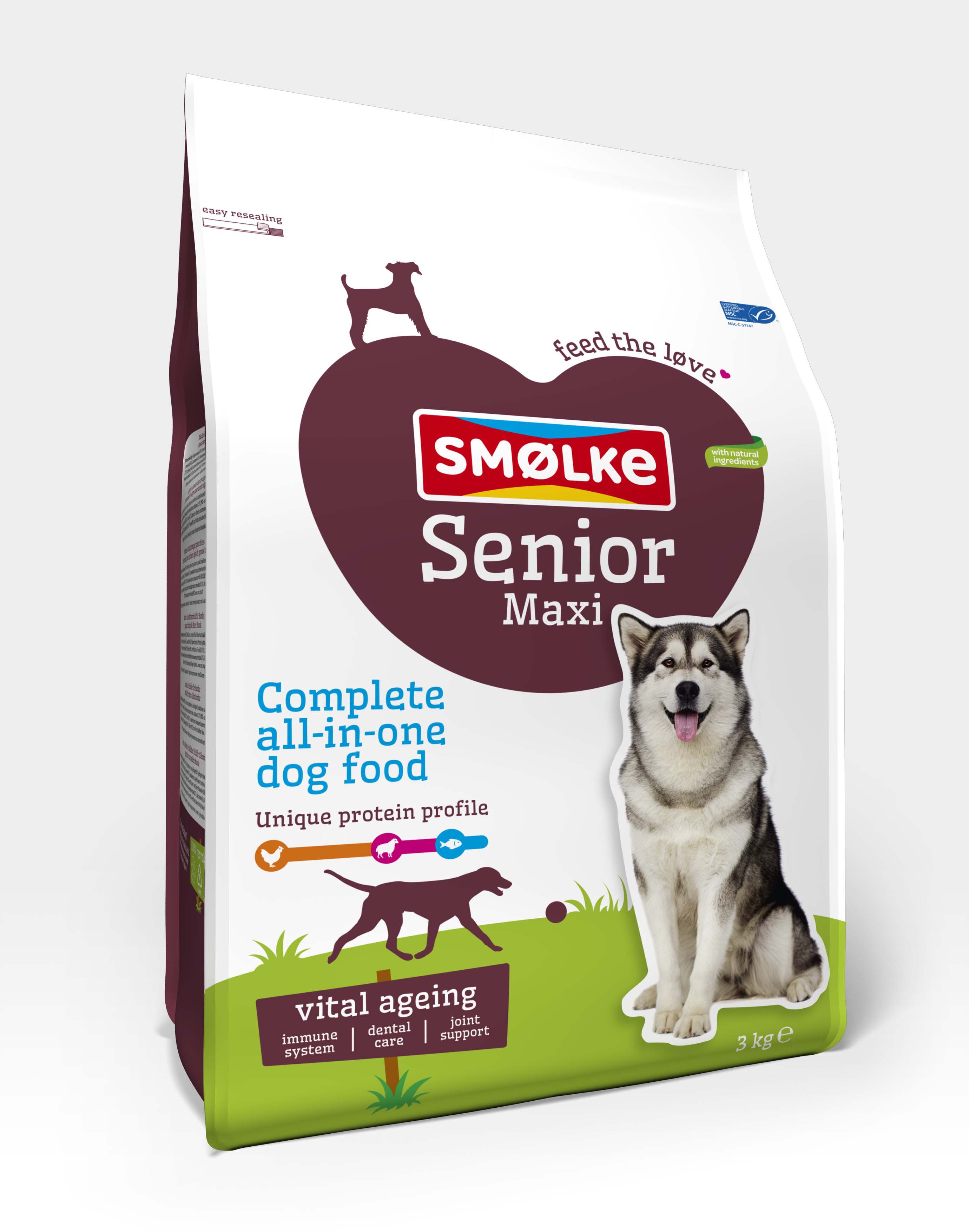 Smölke Senior Maxi - Hondenvoer - 3 Kilogram - kip, lam, vis Smölke Senior Maxi - Hondenvoer - 3 Kilogram - kip, lam, vis