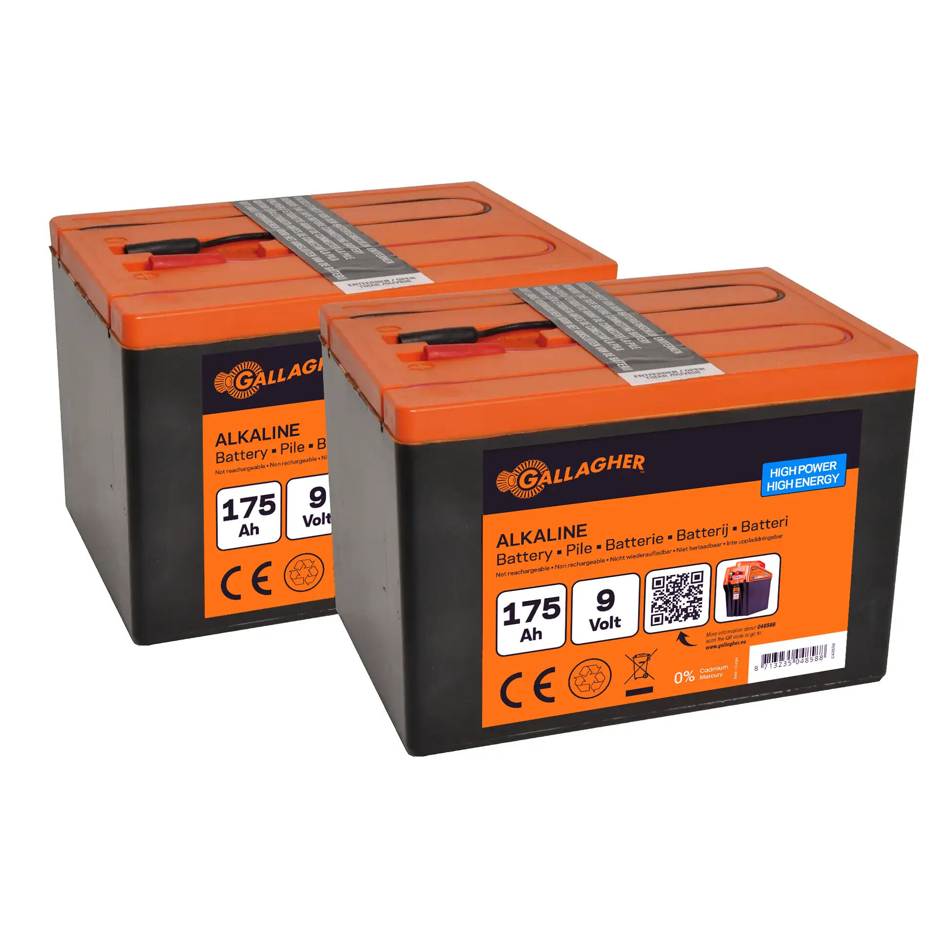Gallagher Powerpack Duopack - Batterij - 16 cm - 9V - 19 cm - 175 Ah Gallagher Powerpack Duopack - Batterij - 16 cm - 9V - 19 cm - 175 Ah