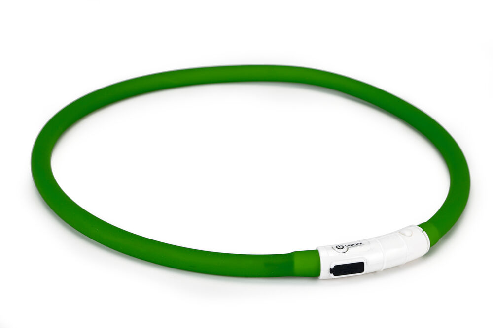 Beeztees Dogini USB - Lichtgevende Halsband  - Hond - groen - 70 cm