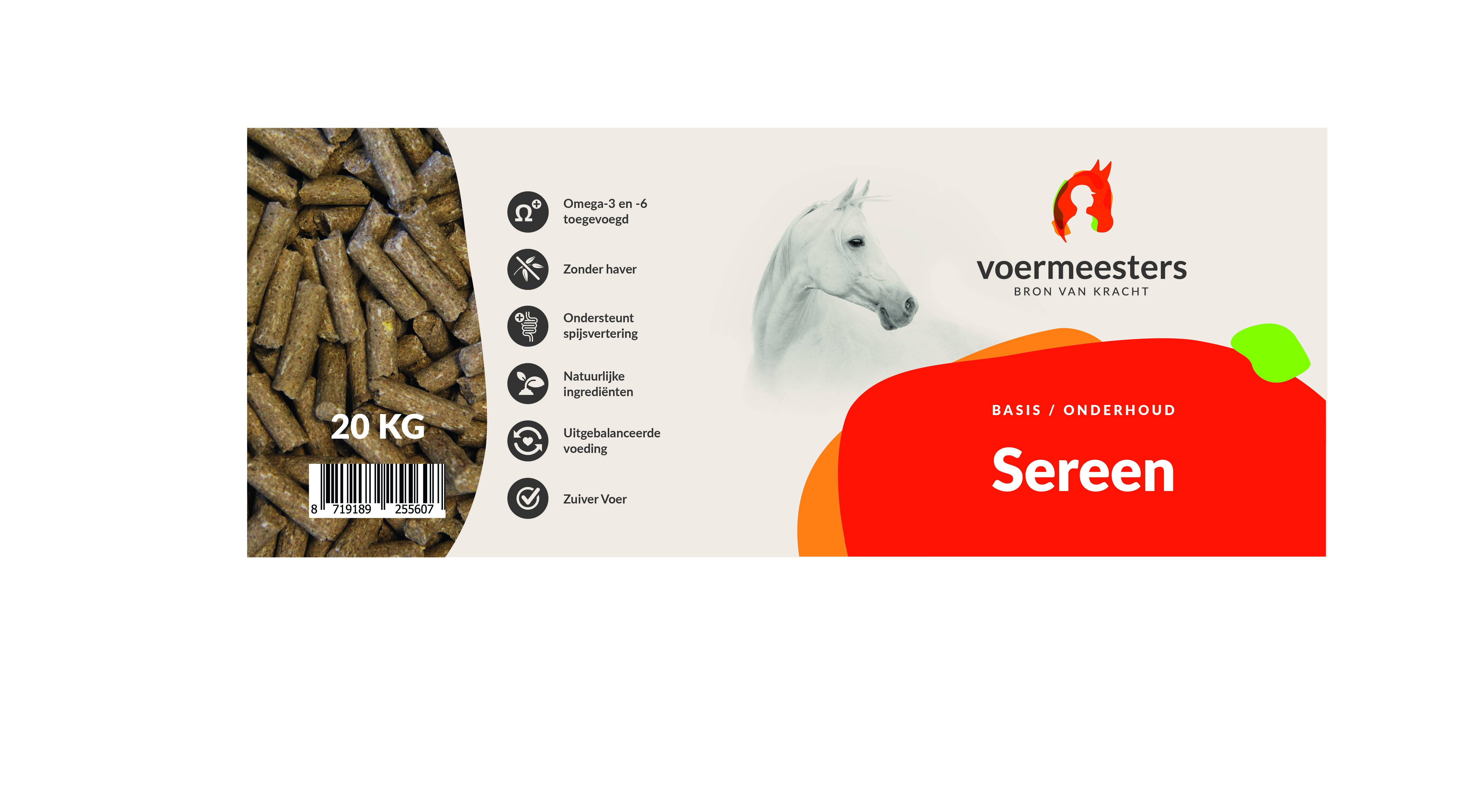 Voermeesters Sereen - Basisvoeding - 20 Kilogram - Zak