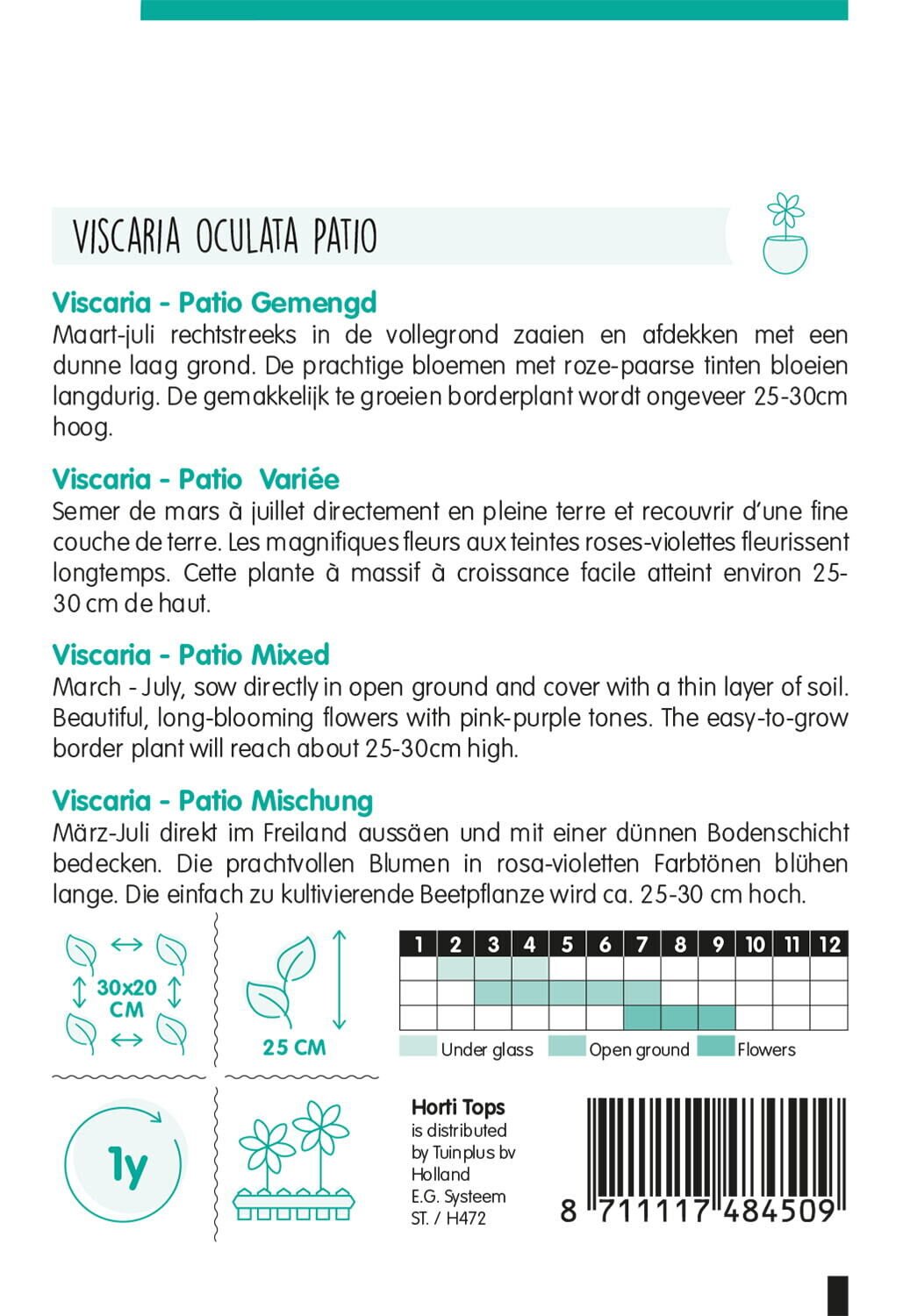 Hortitops Viscaria Patio mix Viscaria oculata - Bloemzaden
