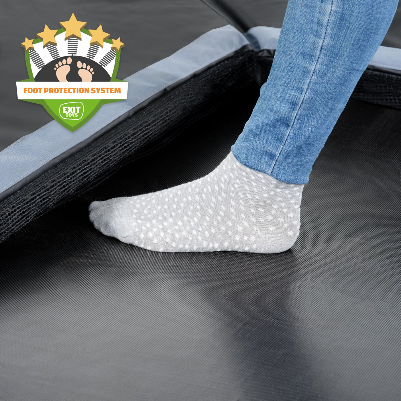 EXIT Dynamic groundlevel - Trampoline - Zwart - 275x458 cm