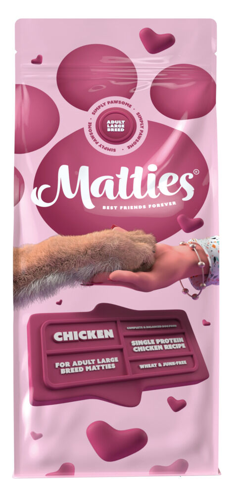 Matties Adult Large Breed - Hondenvoer - 12 Kilogram - kip Matties Adult Large Breed - Hondenvoer - 12 Kilogram - kip