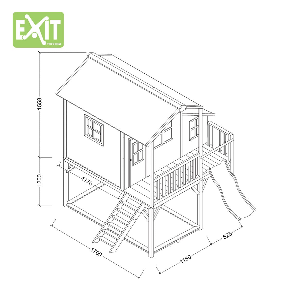 EXIT Loft 750 - Speelhuisje - Rood - Hout