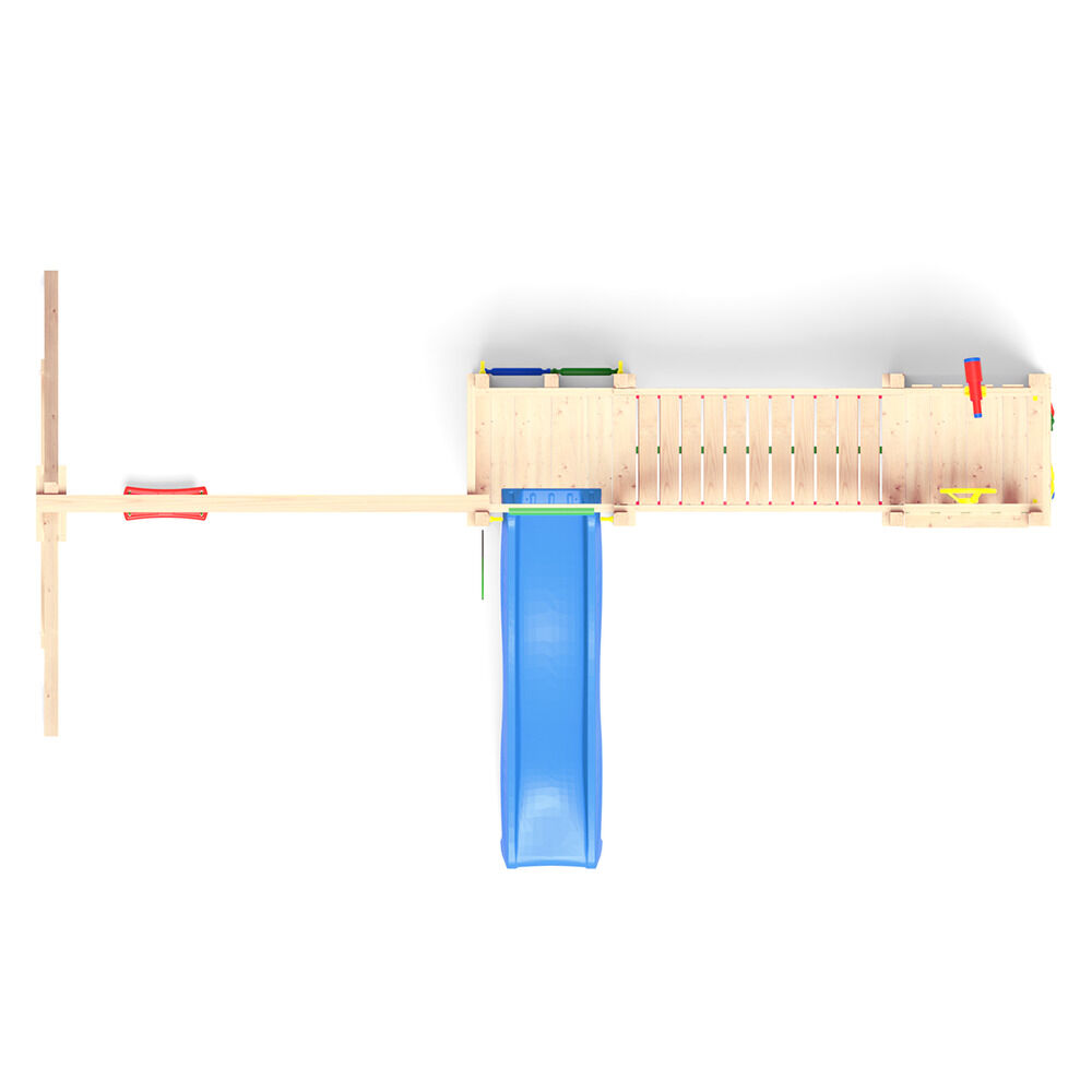 Jungle Gym Raufoss Douglas - Speeltoestel - Blauw - Douglas hout