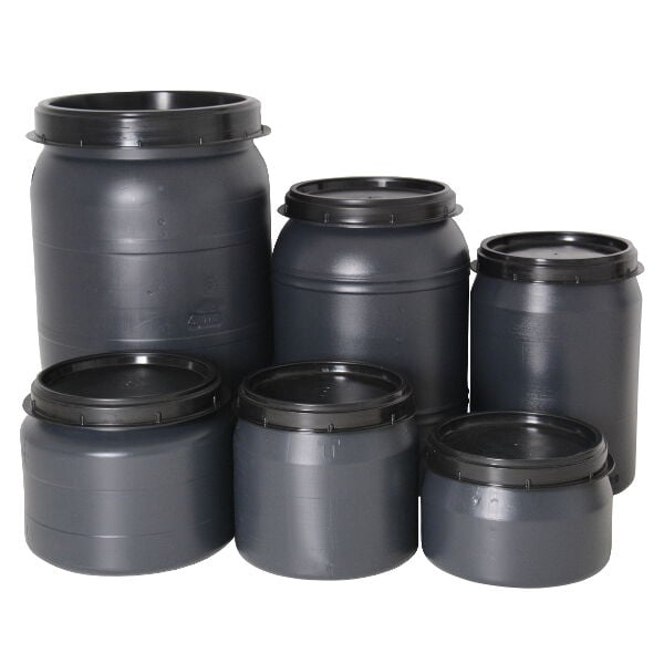 Voerton - Met schroefdeksel - 60 Liter - Grijs