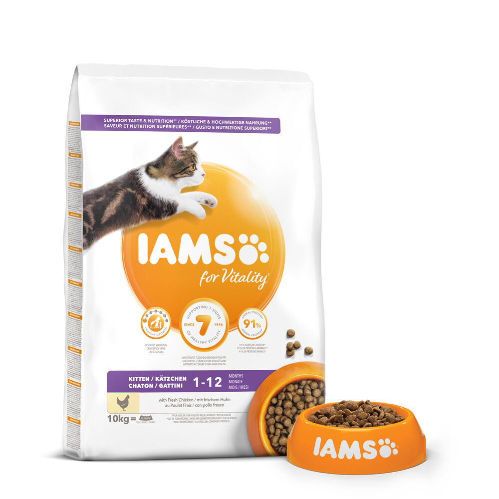 IAMS Kitten & Junior - Kattenvoer - 10 Kilogram - kalkoen, kip