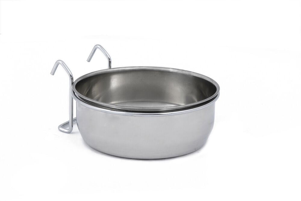 Beeztees Coopcup Inox Met Houder - voer & drinkbak - 0.9 Liter Beeztees Coopcup Inox Met Houder - voer & drinkbak - 0.9 Liter