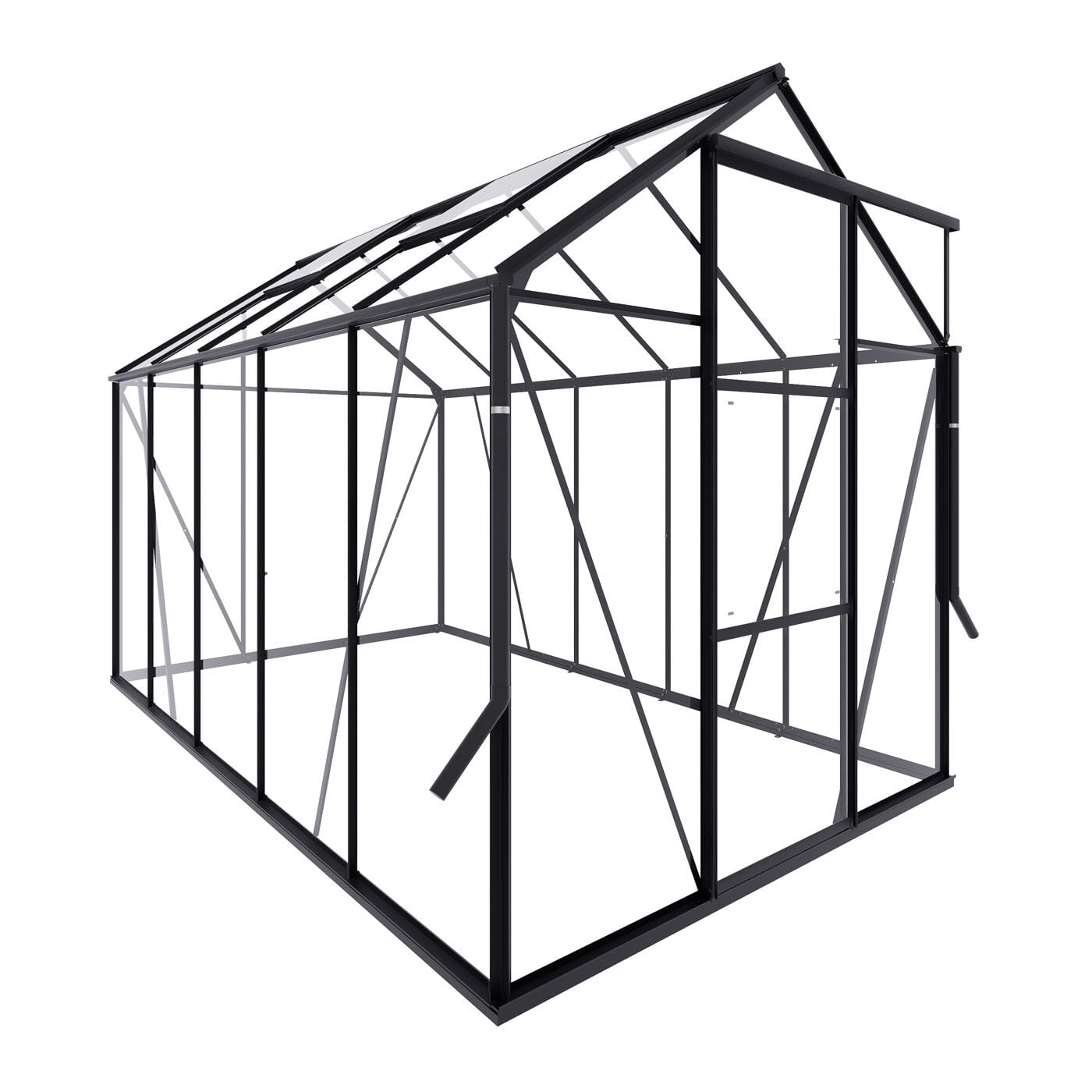 Royal Well Kate III Full Options - Tuinkas - Zwart - 217x192x314 cm - Veiligheidsglas