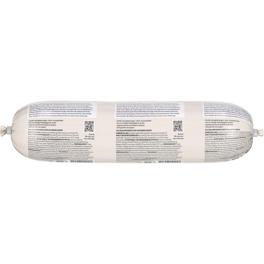 Welkoop Worst - Hondenvoer - 750 Gram - kalkoen