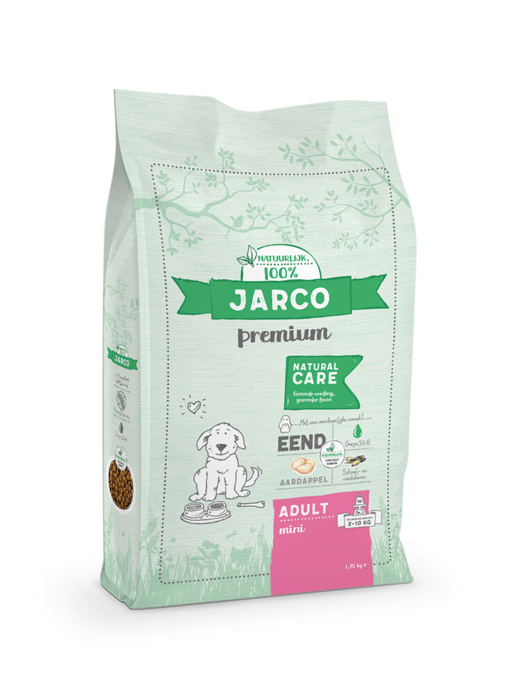 Jarco Dog Mini Adult - Hondenvoer - 1.75 Kilogram - eend Jarco Dog Mini Adult - Hondenvoer - 1.75 Kilogram - eend