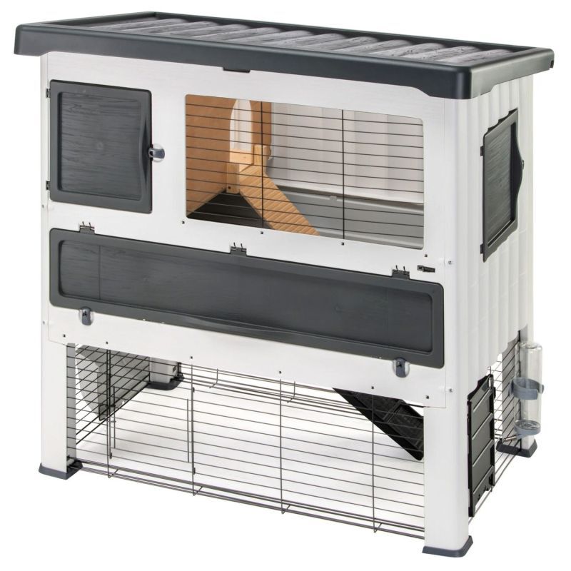 Ferplast Grand Lodge 140 - Konijnenhok - Grijs - 110x72x72 cm Ferplast Grand Lodge 140 - Konijnenhok - Grijs - 110x72x72 cm