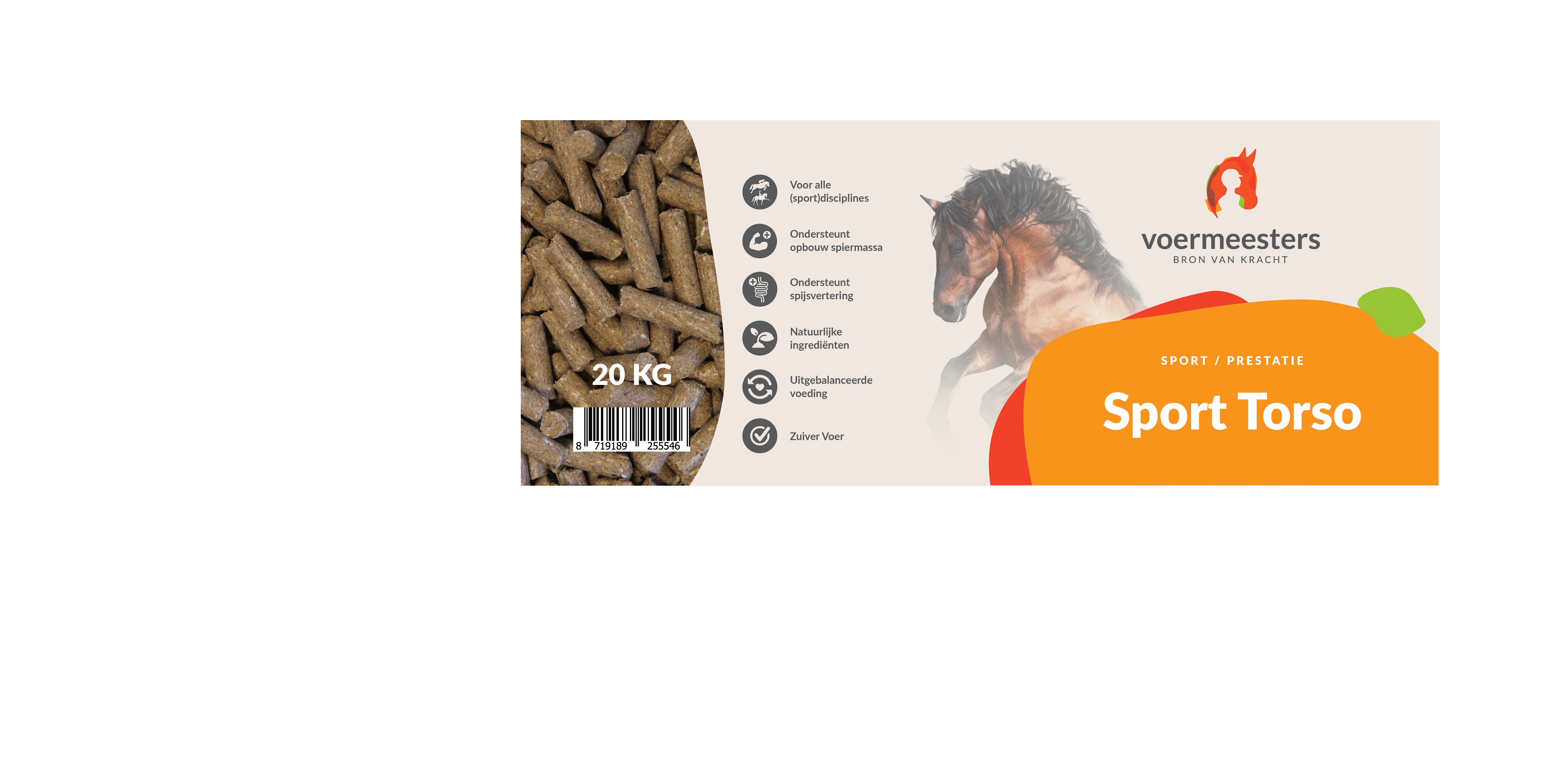 Voermeesters Sport Torso - Sport/ Prestatie - 20 Kilogram - Zak